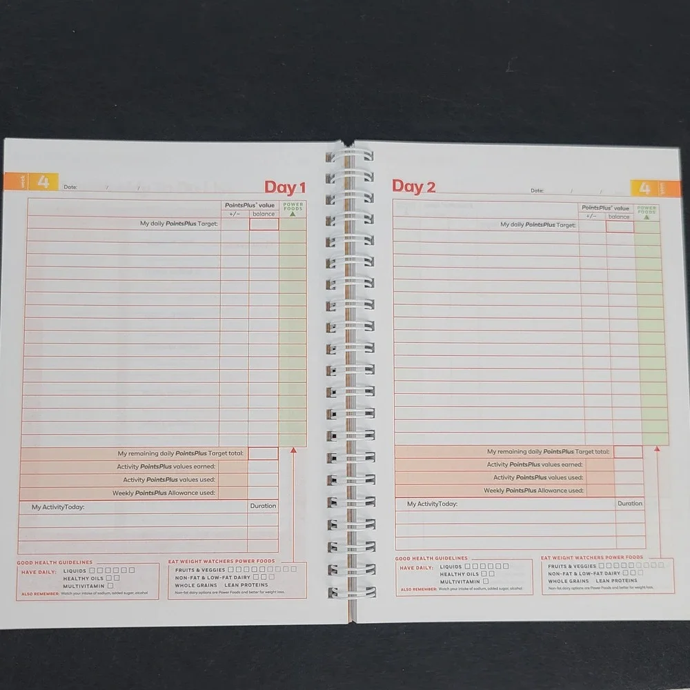 Weight Watchers Plan & Track Journal Unisex OS Orange 12 Week PointsPlus Unused